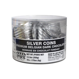 Parve Silver Chocolate Coin Tub