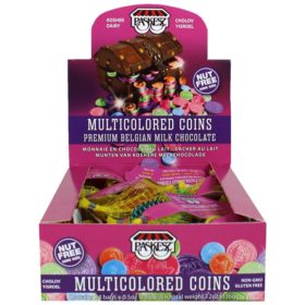 Multicolored Chocolate Gelt - Dairy Cholov Yisroel - BOX OF 24 SACKS
