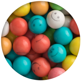 Assorted Smiley Faced Gumballs