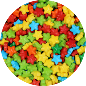 Neon Stars Coated Pressed Candies